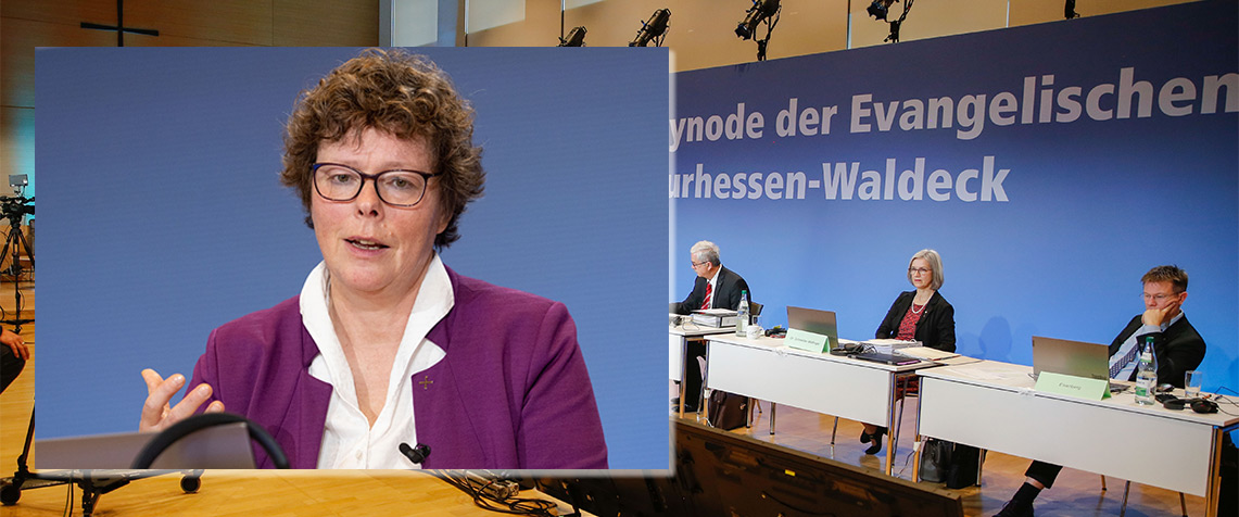 Bischöfin Dr. Hofmann während der Aussprache zu ihrem Bericht vor der Synode. (Foto: medio.tv/Schauderna)