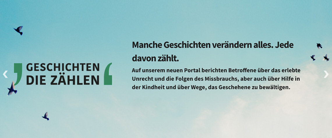 Unser Foto zeigt einen Ausschnitt aus der Gestaltung des neuen Internetportals. (Quelle: geschichten-die-zaehlen.de)