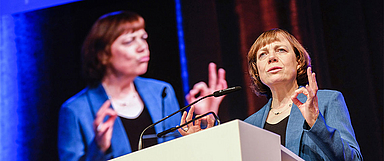 Die Vorsitzende des Rates der Evangelischen Kirche in Deutschlands Annette Kurschus. Tagungsort der Synode ist Magdeburg (Foto: EKD/Schulze)