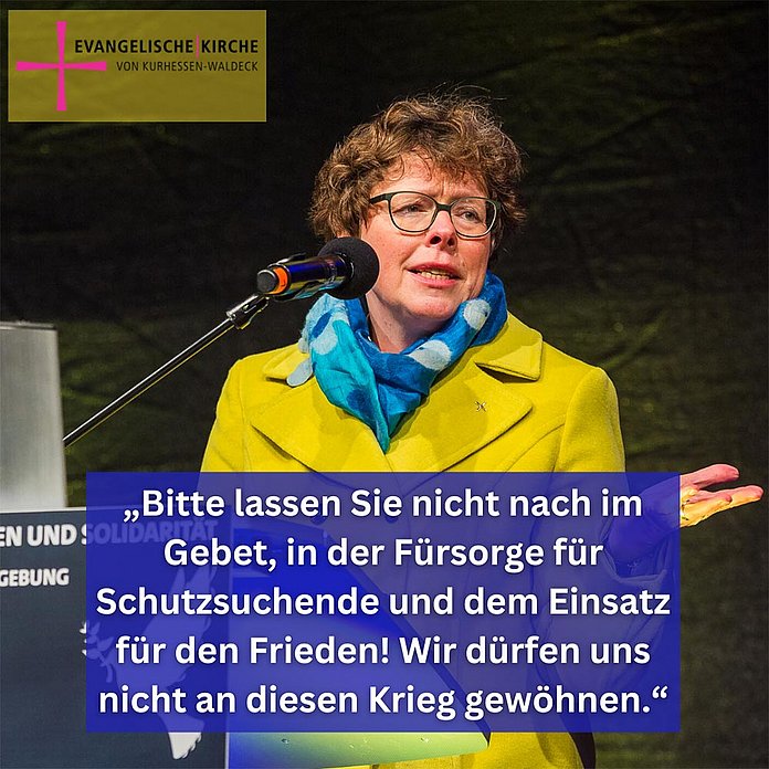 Bischöfin Hofmann äußerte sich mit diesem Foto auch in den Sozialen Medien zum Jahrestag. (Foto: medio.tv/Schauderna, Gestaltung: Stübing)