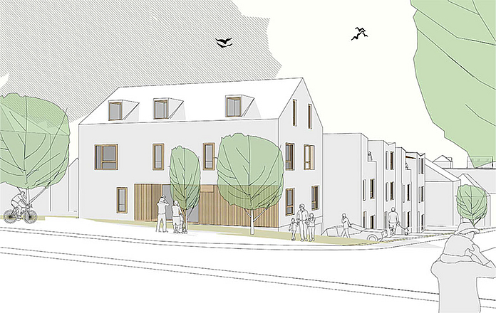 2022-10-11 Projekt Lenaustraße.pdf So sollen die kirchlichen Wohnhäuser in der Lenaustraße in Kassel aussehen. (Illustration: Reichel-Architekten)