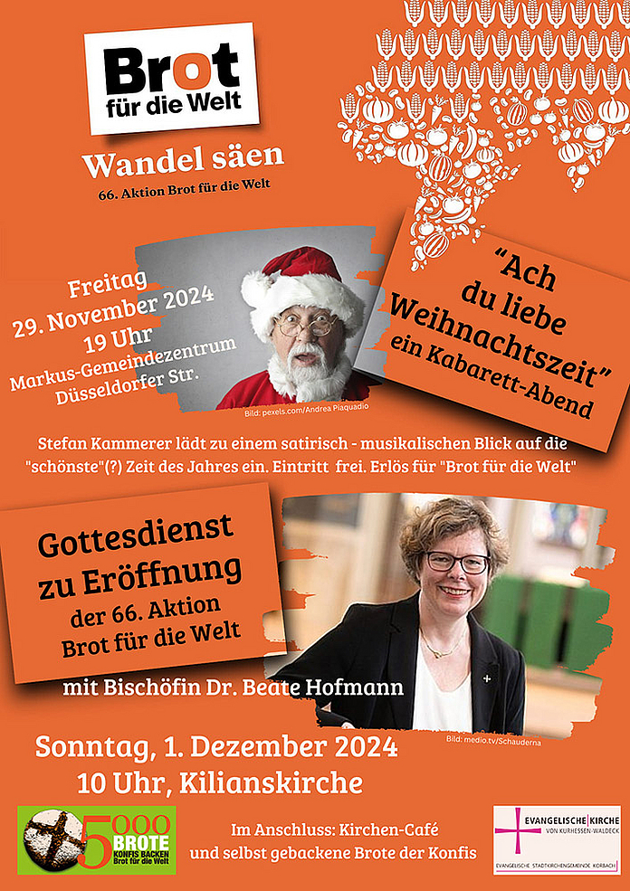 Programm der Evangelischen Stadtkirchengemeinde Korbach rund um das 1. Aventswochenende mit der Eröffnung der Spendenaktion. Programm der Evangelischen Stadtkirchengemeinde Korbach rund um das 1. Aventswochenende mit der Eröffnung der Spendenaktion.