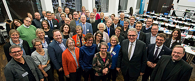 Konstituierung des Gemeinsamen Präsidiums des 3. Ökumenischen Kirchentages am 7.Dezember 2018 in der Evangelischen Akademie Frankfurt. (Foto: Heike Lyding)