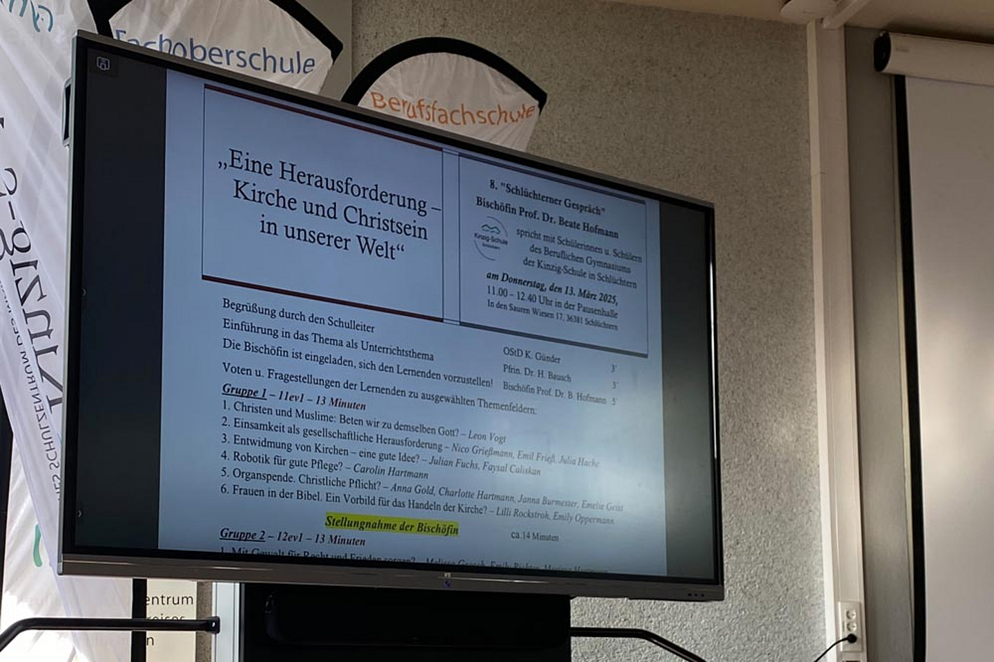 Die Gesprächsrunde stand unter dem Titel: «Eine Herausforderung – Kirche und Christsein in unserer Welt»