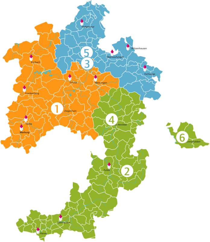 Karte der EKKW mit den Veranstaltungsorten