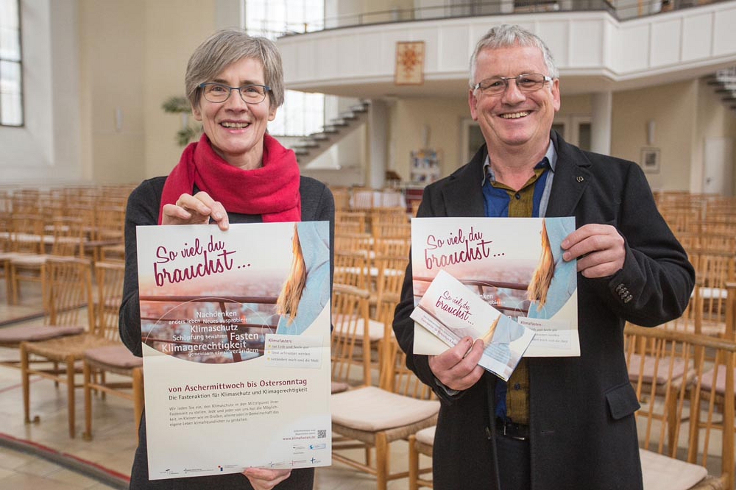 Aufruf zur Klimafastenaktion "So viel Du brauchst" im Jahr 2017 mit dem damaligen Klimabeauftragten Pfarrer Stefan Weiß.
