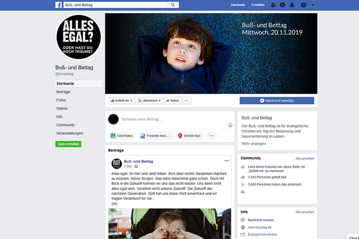 Facebookkanal der Kampagne unter facebook.com/busstag