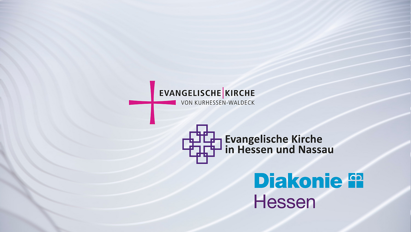 Abbildung mit den Logos der EKKW, EKHN und Diakonie Hessen
