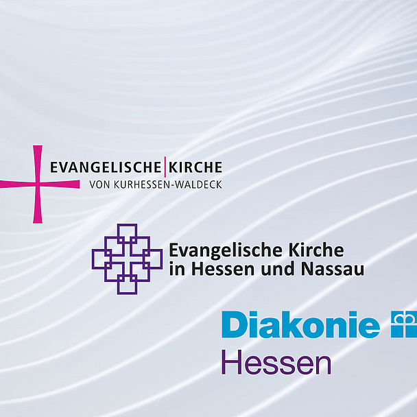 Abbildung mit den Logos der EKKW, EKHN und Diakonie Hessen
