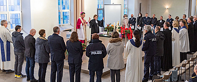 Segen für die katholischen und evangelischen Polizeiseelsorgebeiräte durch Bischof Dr. Michael Gerber (Bistum Fulda) und Bischöfin Dr. Beate Hofmann in der Kasseler Matthäuskirche. (Foto: medio.tv/Schauderna)