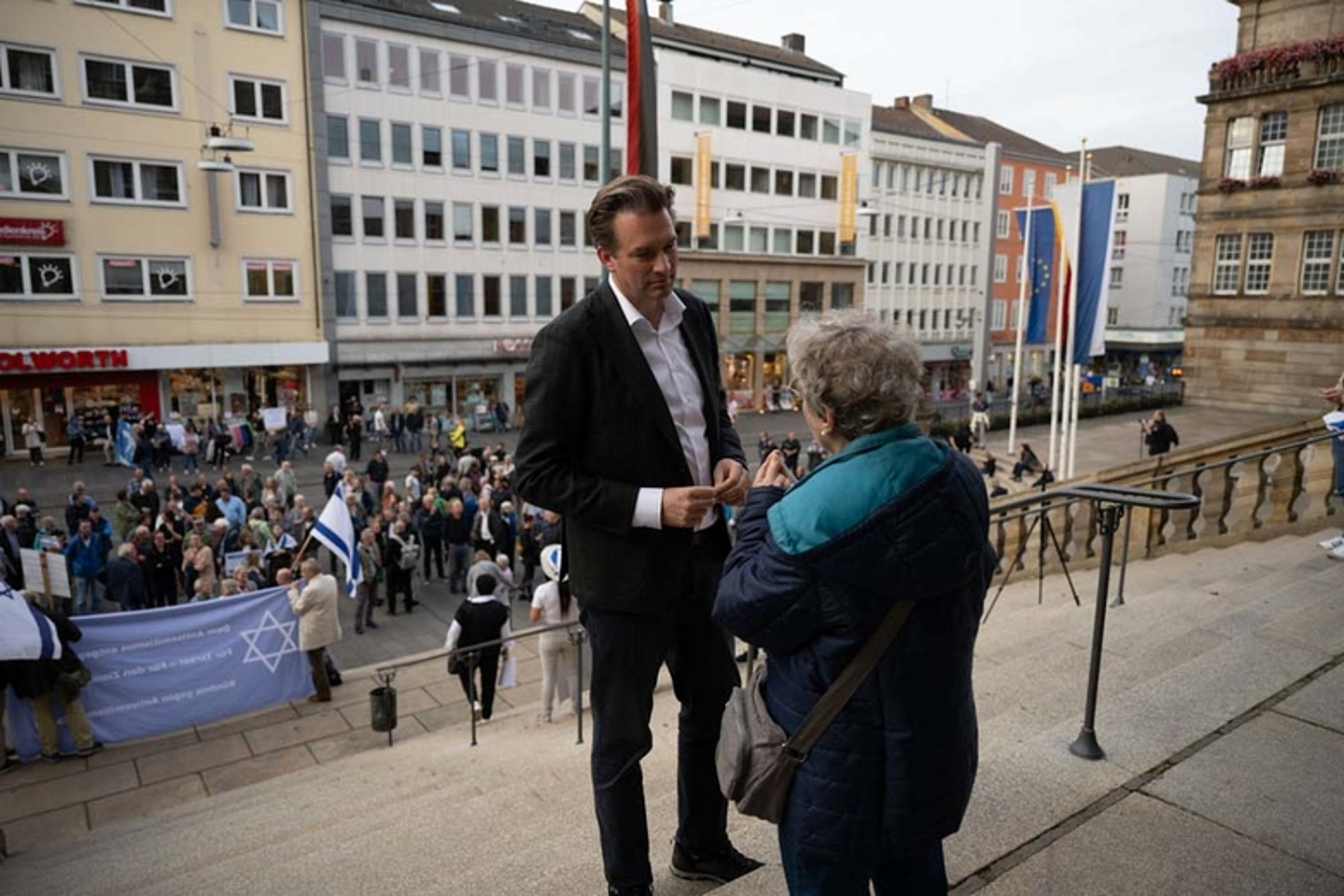 Kundgebung Solidarität mit Israel Rathaus Kassel 2023