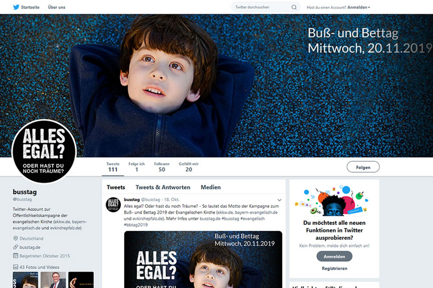 Twitterkanal der Kampagne unter twitter.com/busstag