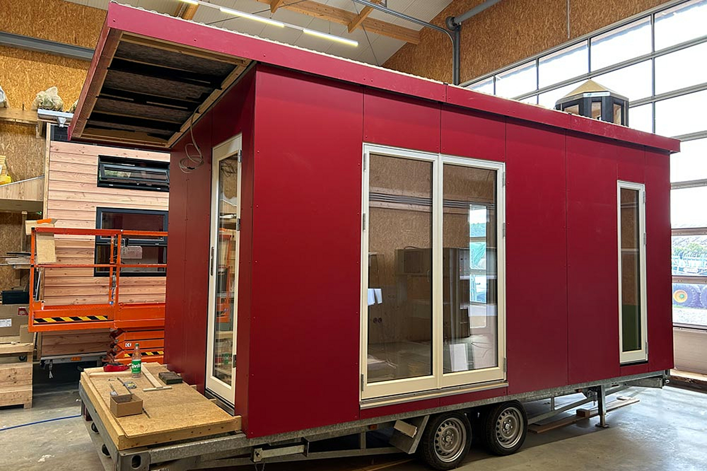Seitenansicht des mobilen Hauses