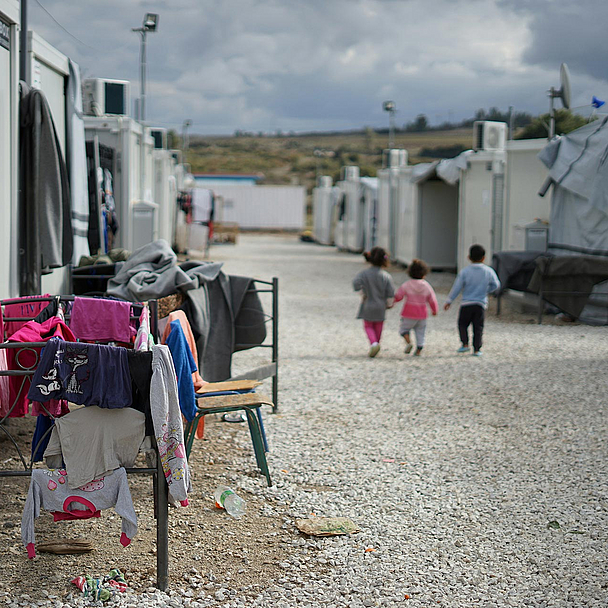 Unser Foto zeigt ein Flüchtlingscamp in Griechenland