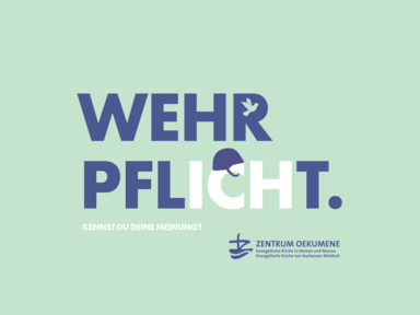 Das Motiv zum Angebot, das auch auf den Postkarten und Medienauftritten zu sehen ist, zeigt den Schriftzug Wehrpflicht. Kennst du deine Meinung?