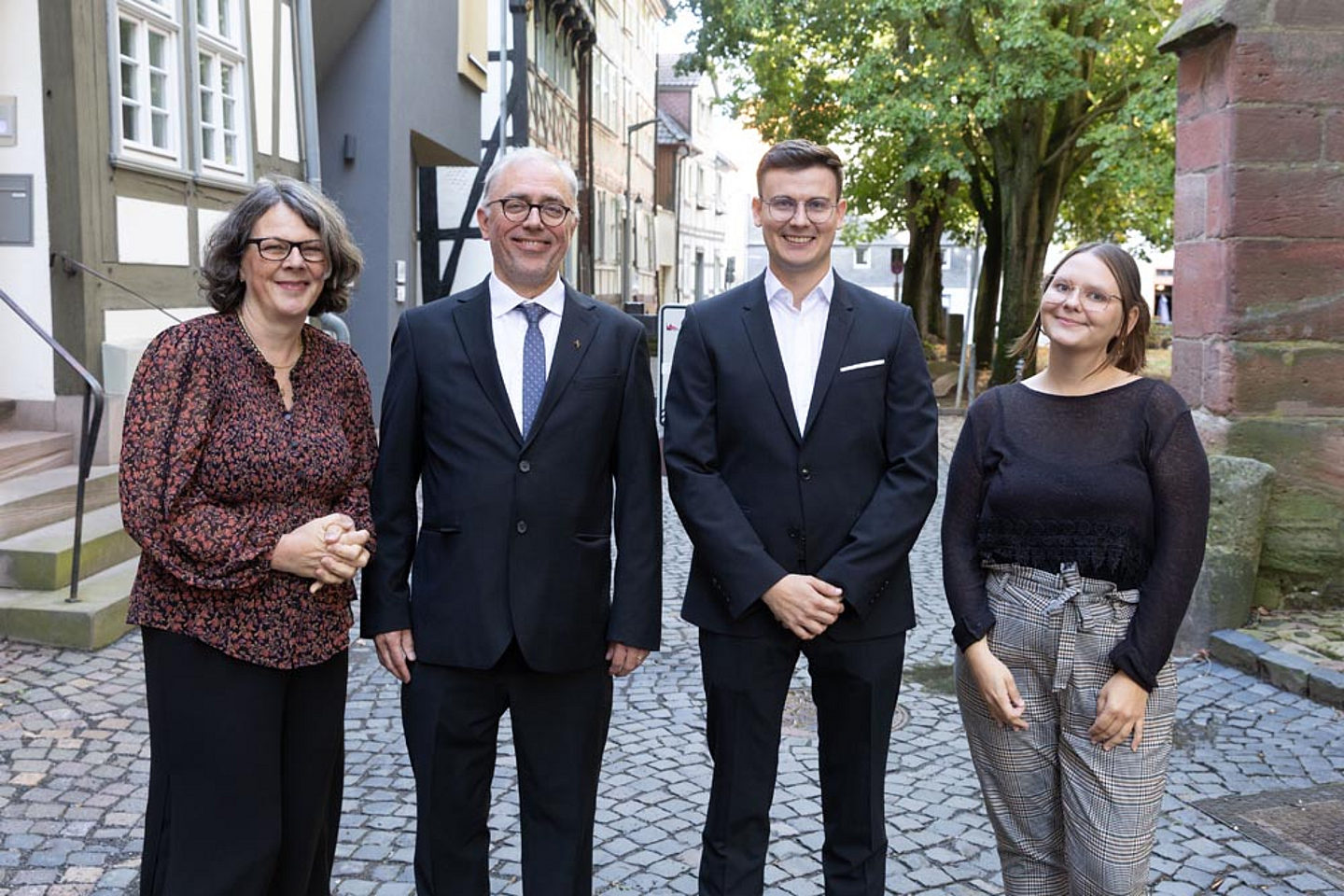 Anwesender Vorstand des Pfarrvereins Kurhessen-Waldeck (v.l.): Pfarrerin Bettina von Haugwitz (Vorsitzende), Pfarrer Dirk Wilbert (Beisitzer), Pfarrer Jan Homann, Pfarrerin Theresa Noack (Beisitzerin) 