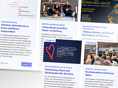 Unser Foto zeigt Ausschnitte aus der ekkw.de-Berichterstattung über besondere Gottesdienste