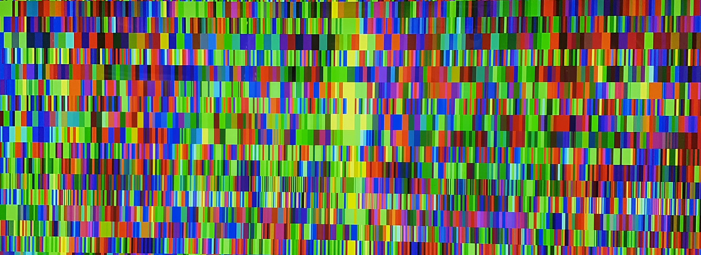 Duraclear-Lightbox, Benjamin Samuel (*1981): Goldberg Variationen (2010). Ein Versuch, den Tönen Farben zuzuordnen.