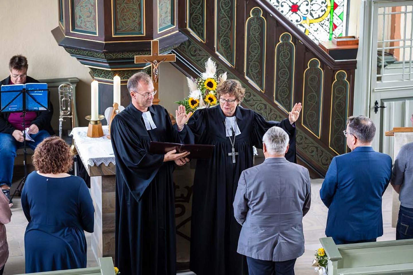 Landespolizeipfarrer Ulrich Briesewitz mit Bischöfin Dr. Beate Hofmann
