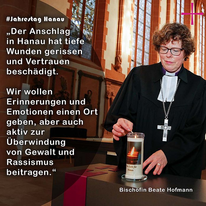 Statement von Bischöfin Beate Hofmann zum Gedenktag in den Sozialen Medien (Foto: medio.tv/Schauderna, Gestaltung: Stübing)