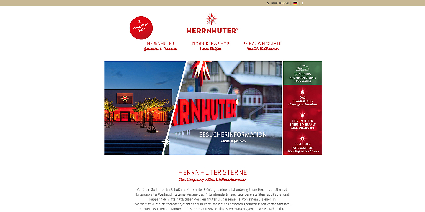 Website der Herrnhuter Sterne