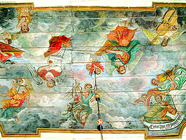 Blick in die Bauernbarockkirche Weiterode