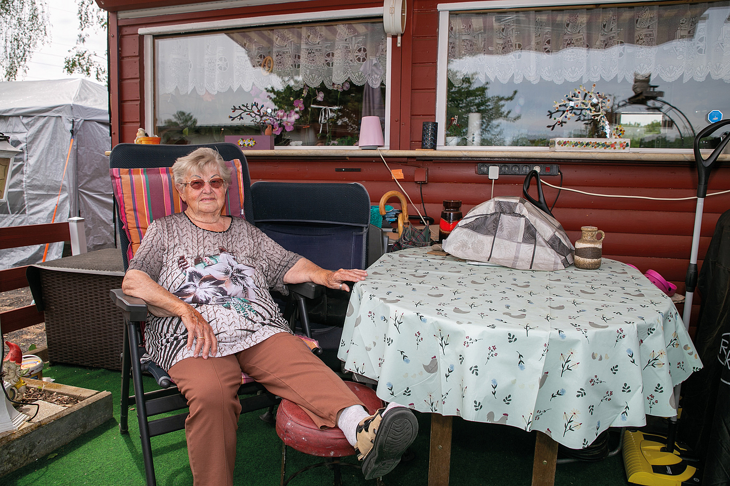 Ilse Wicke auf ihrer Camping-Parzelle