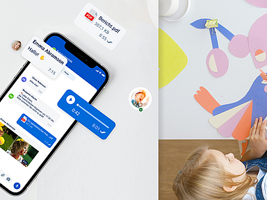 Eltern können ihre Kinder über die App krankmelden oder über das System chatten.