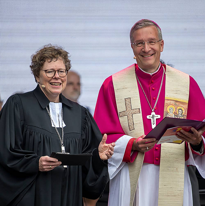 Bischöfin Dr. Beate Hofmann (EKKW) und Bischof Dr. Michael Gerber (Bistum Fulda)