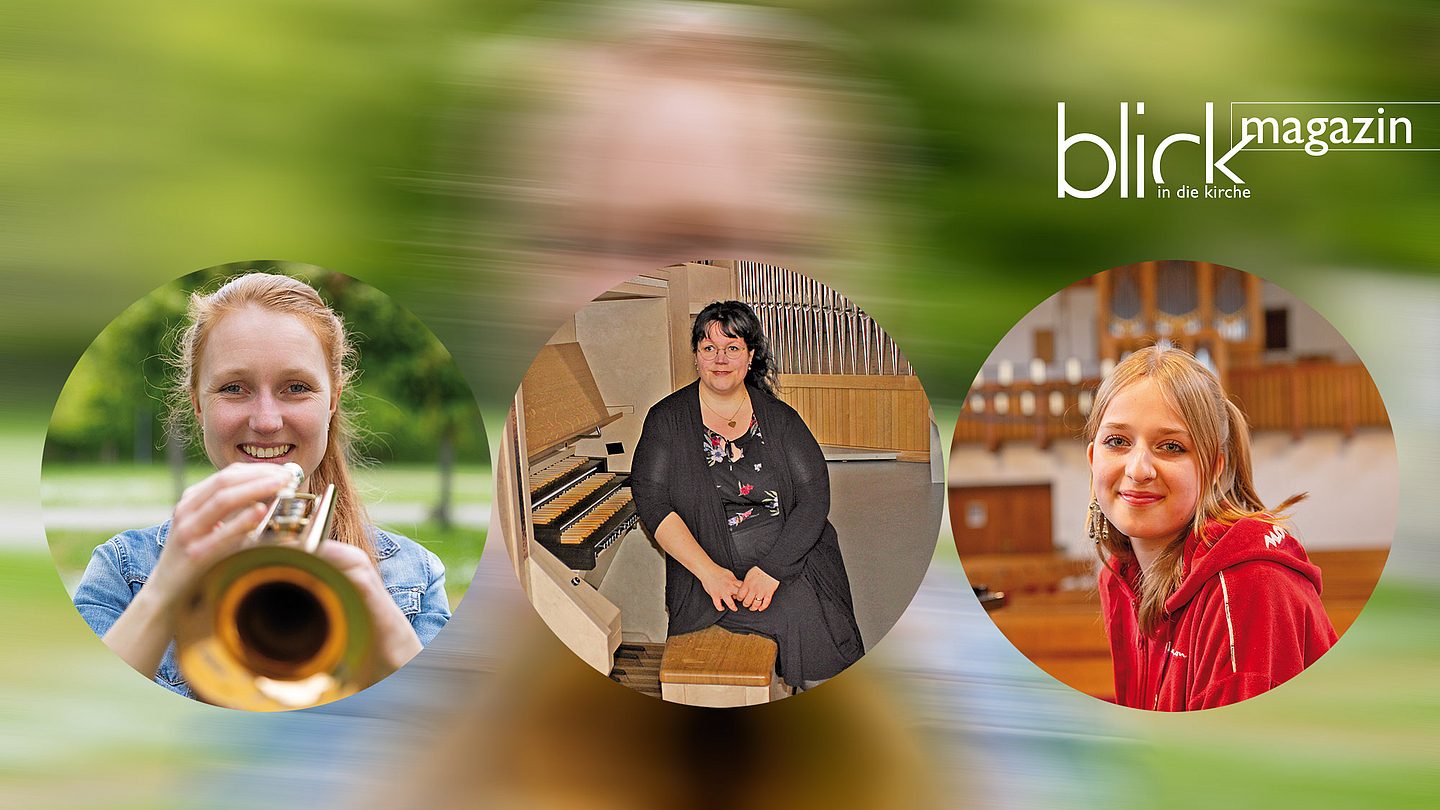 Wollen die Musik nicht missen: Die drei Musikerinnen Lea Müller (Trompete), Cornelia Kupski (Orgel) und Lilli Bonas (Gesang)