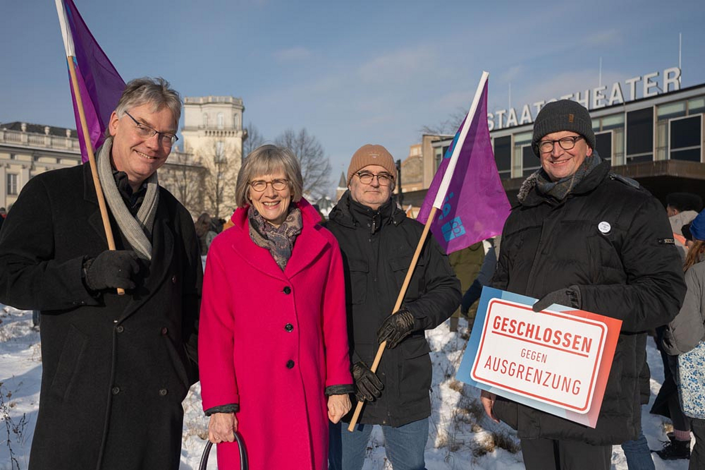 Beim Protest gegen Rechts in Kassel im Jahr 2024