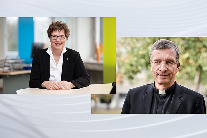 Bischöfin Beate Hofmann und Bischof Michael Gerber (Foto: medio.tv/Schauderna und Bistum Fulda / Julia Steinbrecht)