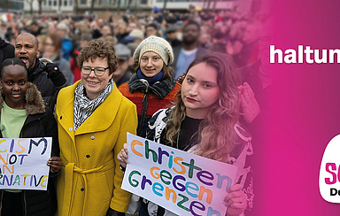 Angesichts der tiefgreifenden und teils hochgefährlichen Veränderungen in unserem Land zeigen Gemeindeglieder, Ehren- und Hauptamtliche Haltung. Sie widersprechen menschenfeindlichen Positionen. Dafür steht Bischöfin Dr. Hofmann nicht allein, neben und hinter ihr stehen viele oder aus evangelischer Perspektive.