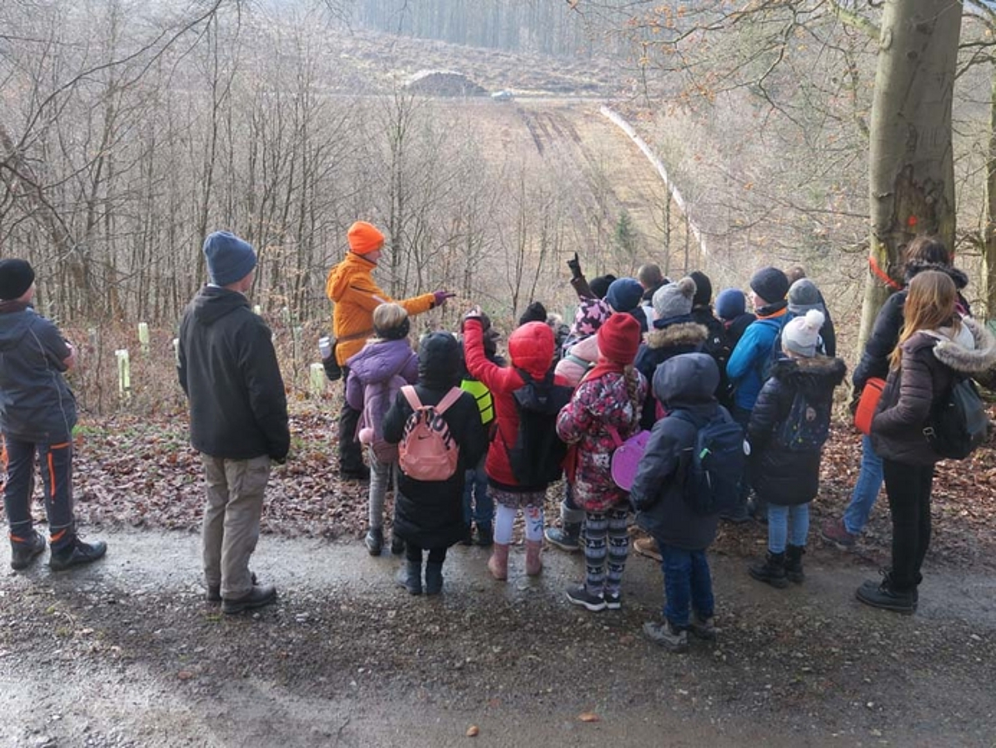 Pflanzaktion der Schülerinnen und Schüler der Auenbergschule Bad Wildungen am 29.3.2023. (Quelle: Albus) 