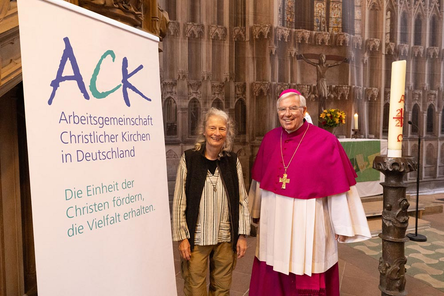 Dr. Beatrice van Saan-Klein (Umweltbeauftragte des Bistums Fulda) und Weihbischof Prof. Dr. Karlheinz Diez (Bistum Fulda)