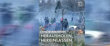 Unser Foto zeigt ein Sharepic der EKD-Menschenrechtsinitiative «#freiundgleich» aus dem Sozialen Netzwerk Facebook, mit dem das Gebet der Referentin für Menschenrechte, Migration und Integration der Evangelischen Kirche in Deutschland (EKD), Sabine Dreßler, geteilt werden kann. (Quelle: facebook.com/initiativefreiundgleich)