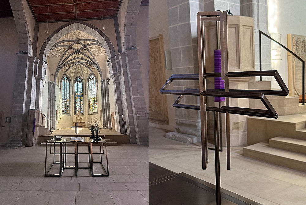 Der neue Altar, den die Künstler Michael Lönne und Jörn Neumann gestaltet haben. Der neue Altar, den die Künstler Michael Lönne und Jörn Neumann gestaltet haben.