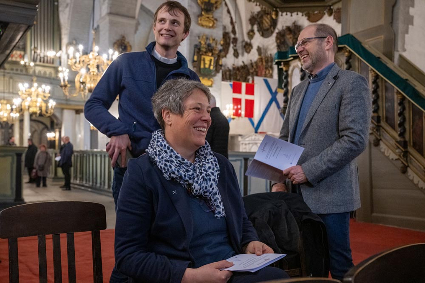 Pfarrerin Katrin Klöpfel mit Pfarrer Jonas Buja (l., beide Kirchenkreis Werra-Meißner) und Ökumenedezernent Dr. Diethelm Meißner Pfarrerin Katrin Klöpfel mit Pfarrer Jonas Buja (l., beide Kirchenkreis Werra-Meißner) und Ökumenedezernent Dr. Diethelm Meißner