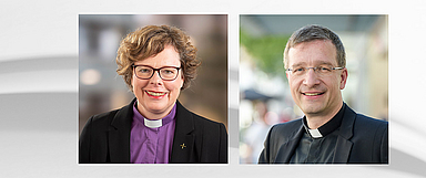 Bischöfin Dr. Beate Hofmann (Kassel) und Bischof Dr. Michael Gerber (Fulda). (Fotos: medio.tv/Schauderna & Bistum Fulda)