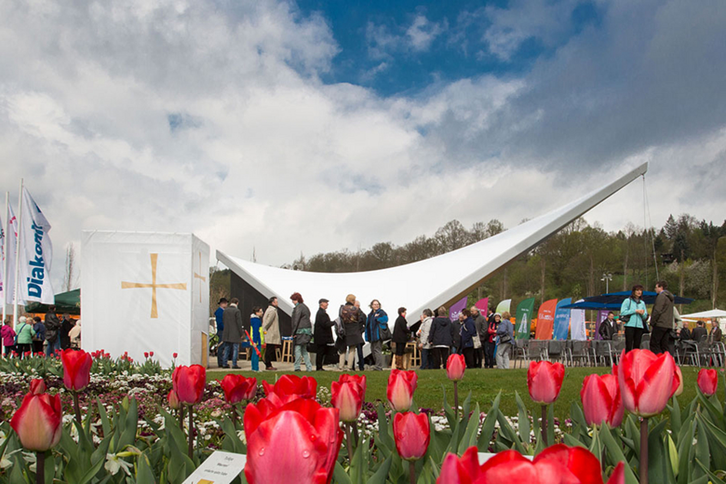 Das Flammenzelt kam schon 2015 als Veranstaltungsort der Kirchen auf der Landesgartenschau in Schmalkalden zum Einsatz. (Archiv-Foto: medio.tv/Schauderna)