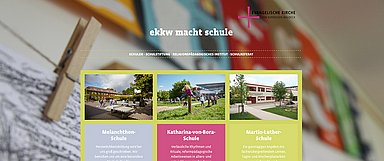 Auf den neuen Seiten werden nicht nur die drei Schulen in Oberissigheim, Schmalkalden und Steinatal vorgestellt, sondern auch das umfangreiche Fortbildungsprogramm im religionspädagogischen Bereich. (Bildschirmfoto)