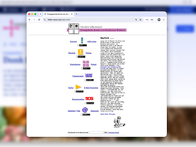 Unser Screenshot zeigt das Layout der Erstausgabe von ekkw.de im Jahr 1996. Seitdem hat sich das Erscheinungsbild mehrfach geändert.