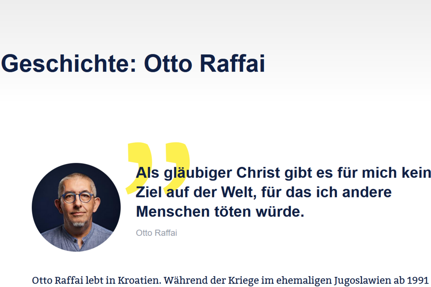 Scrennshot: Gesichter des Friedens