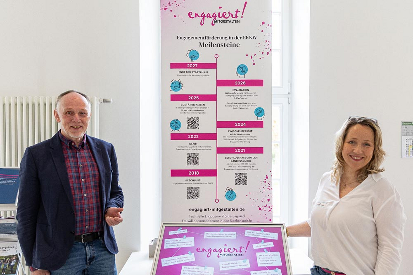Der Stand der Fachstelle für Engagementförderung im Foyer der Tagungsstätte