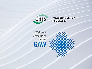 Die Grafik zeigt die Logos der Evangelischen Mission in Solidarität und des Gustav-Adolf-Werks