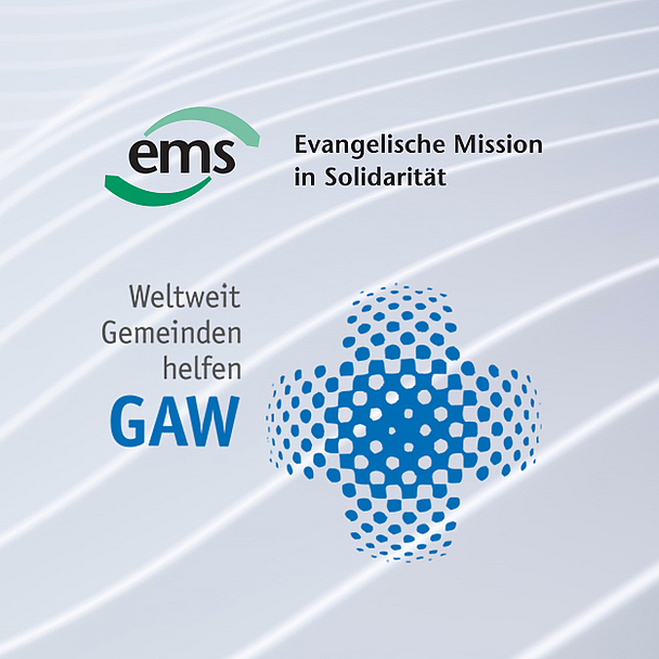 Die Grafik zeigt die Logos der Evangelischen Mission in Solidarität und des Gustav-Adolf-Werks