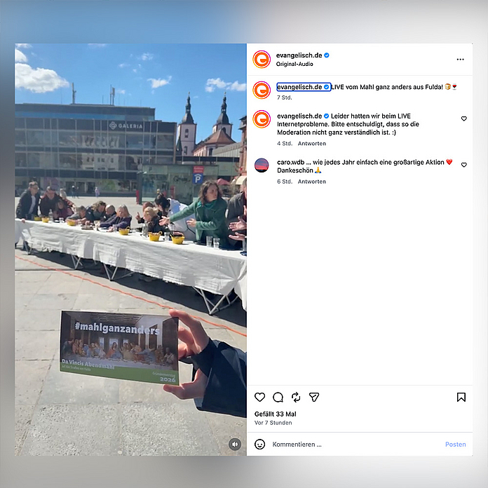 Interessierte konnten einzelne Stationen live auf dem Instagram-Kanal von evangelisch.de mitverfolgen.