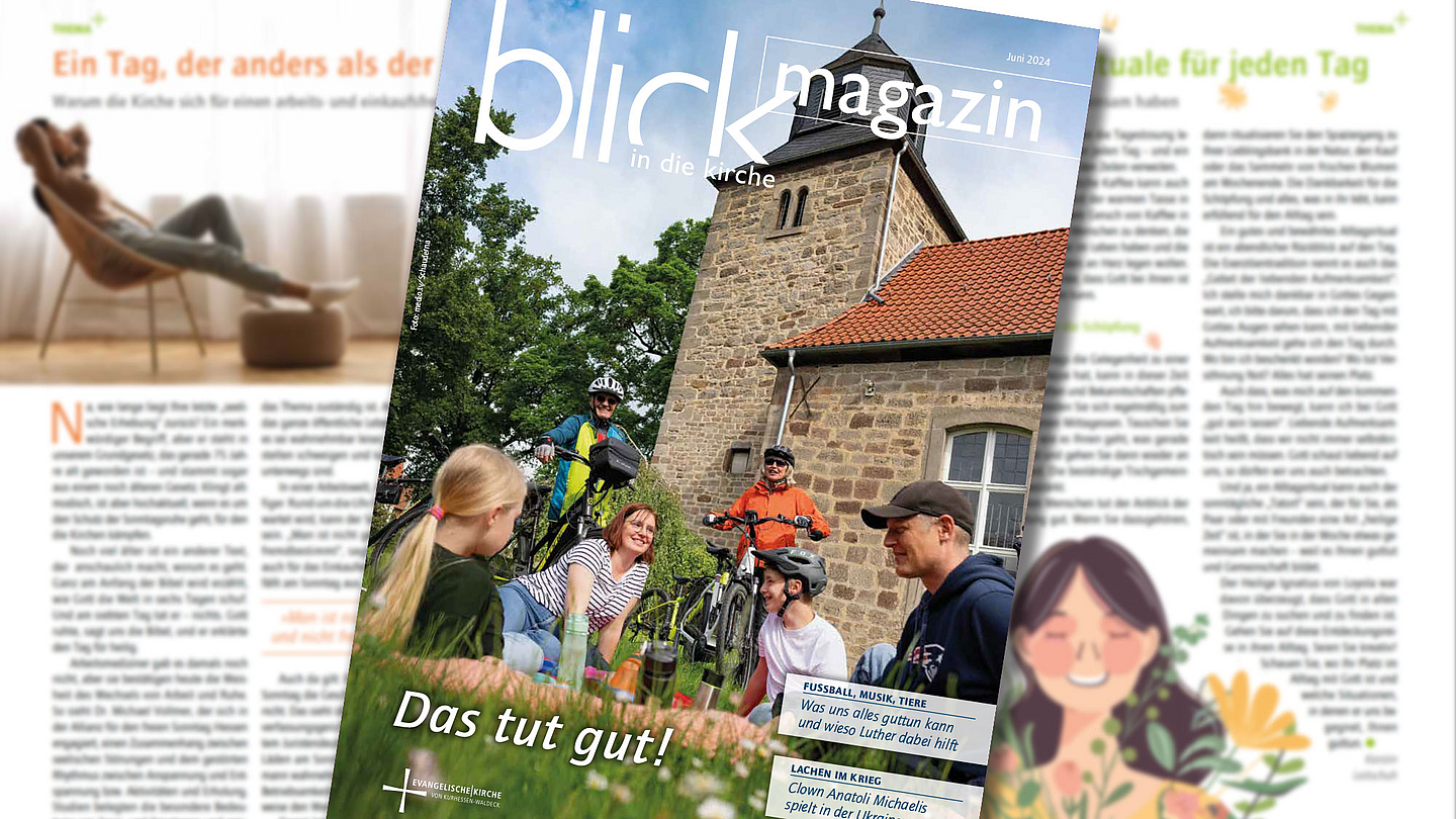 Das Titelfoto der aktuellen Ausgabe zeigt Menschen vor der Kirche in Wenigenhasungen. 