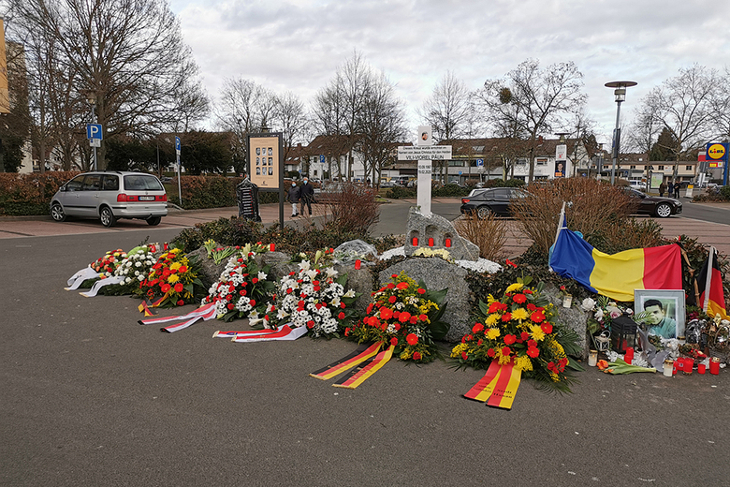 Gedenkort am Kurt-Schumacher-Platz in Hanau-Kesselstadt (Foto: medio.tv/Stockhausen)