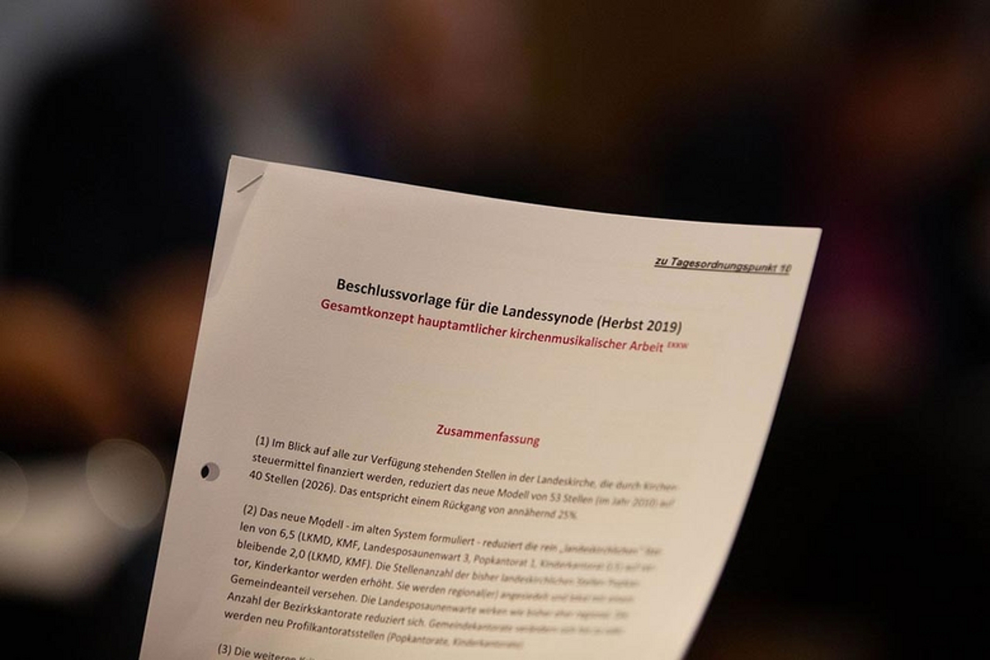 Neukonzeption der Kirchenmusik - Herbsttagung 2019 der Landessynode der EKKW. (Foto: medio.tv/Schauderna)